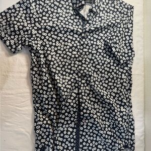 Ted Baker Black and White Floral Button Down Shirt